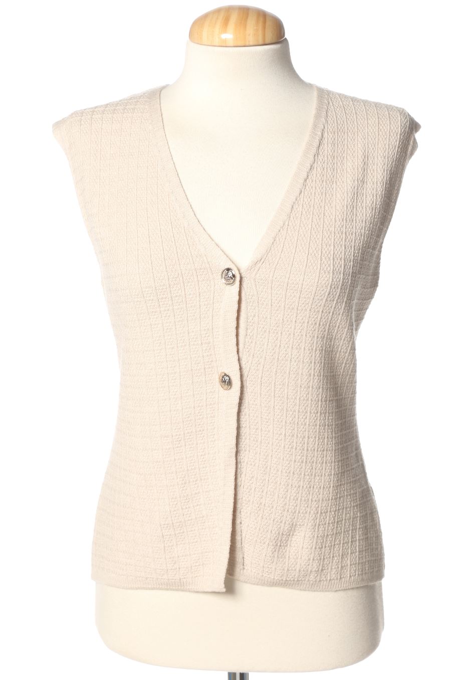 Gilet di stoffa de Made in italy de la talla Unica, de color beige