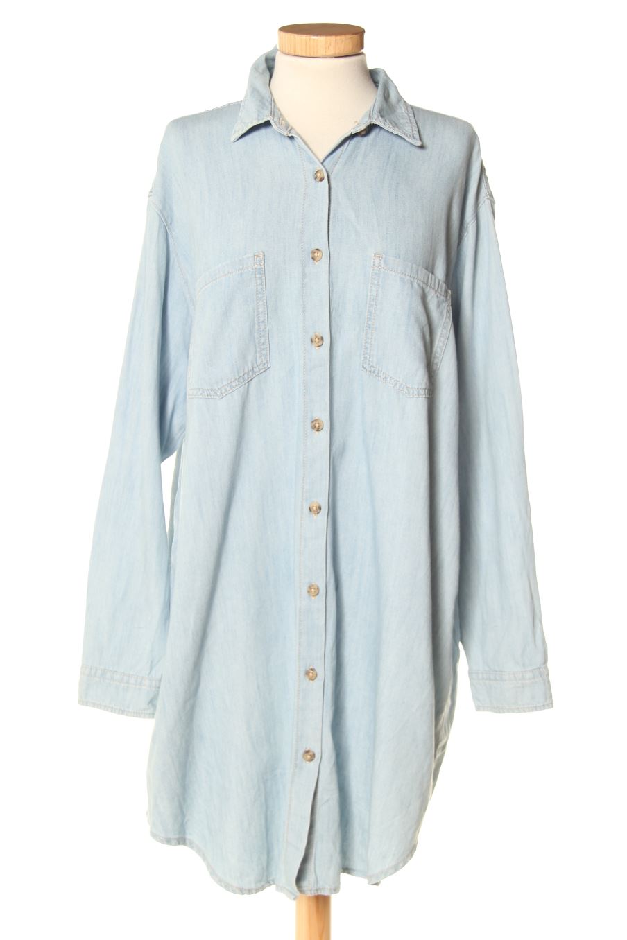 Robe casual Pull & Bear de la taille M, de couleur bleu de denim