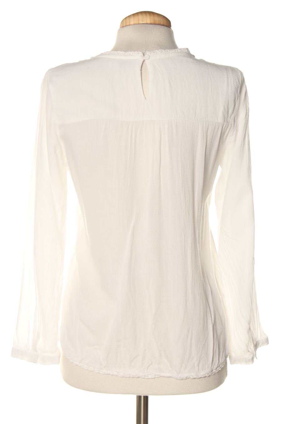Blouse à manches longues Mulaya de la taille S, de couleur blanc
