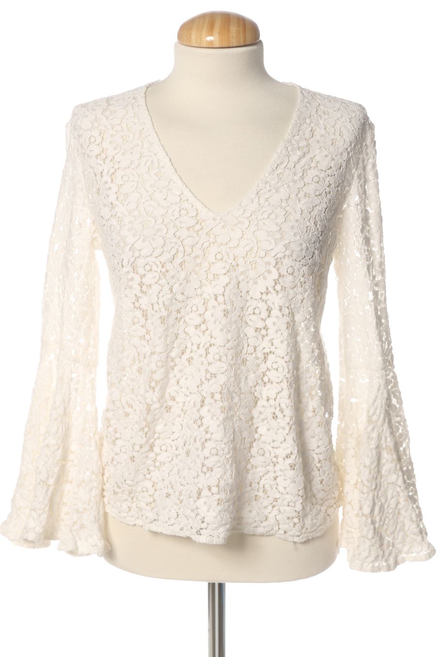 Langärmelige Bluse von Zara Größe S, Farbe Weiss, für