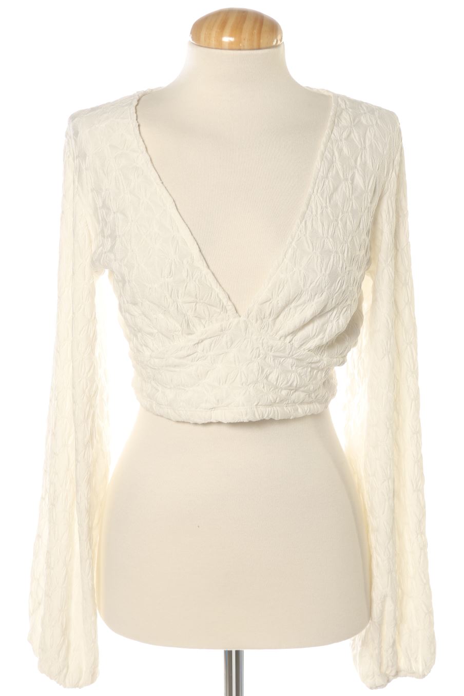 Blouse à manches longues Zara de la taille M, de couleur blanc