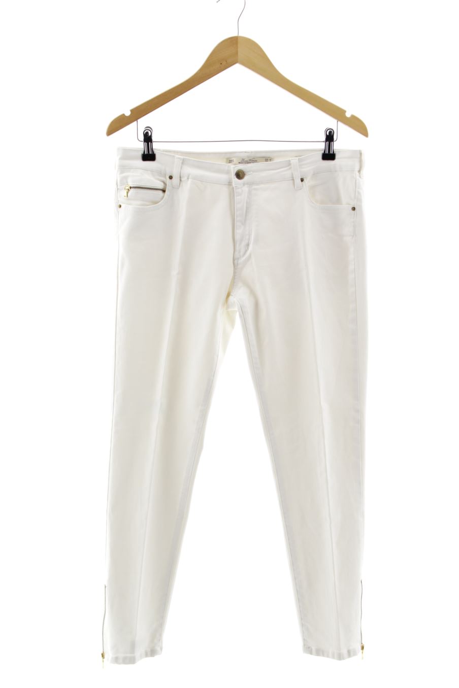 Jeans Zara de la taille 44, de couleur blanc de denim