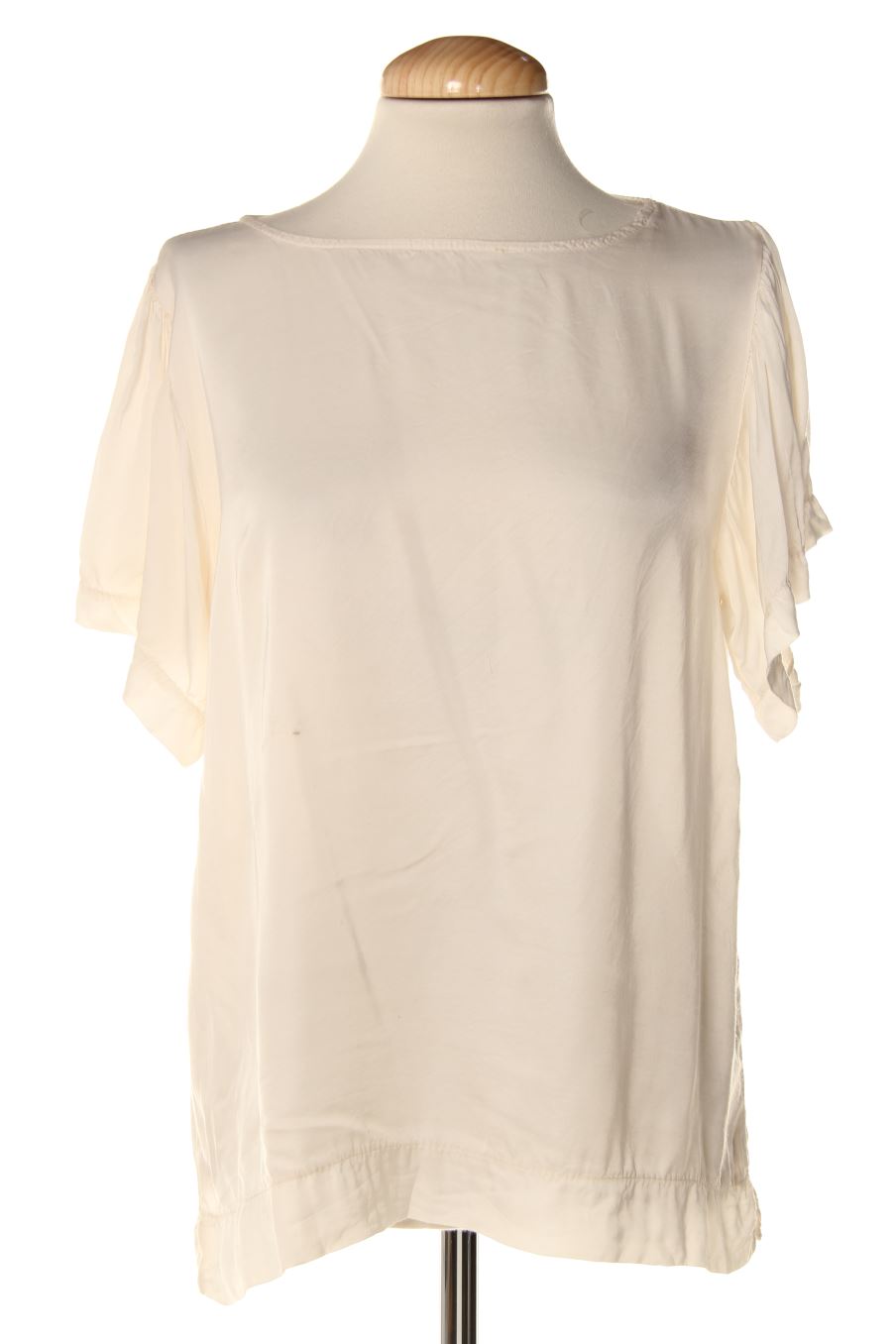 Blusa de manga corta de BLAUCHIC de la talla M, de color blanco