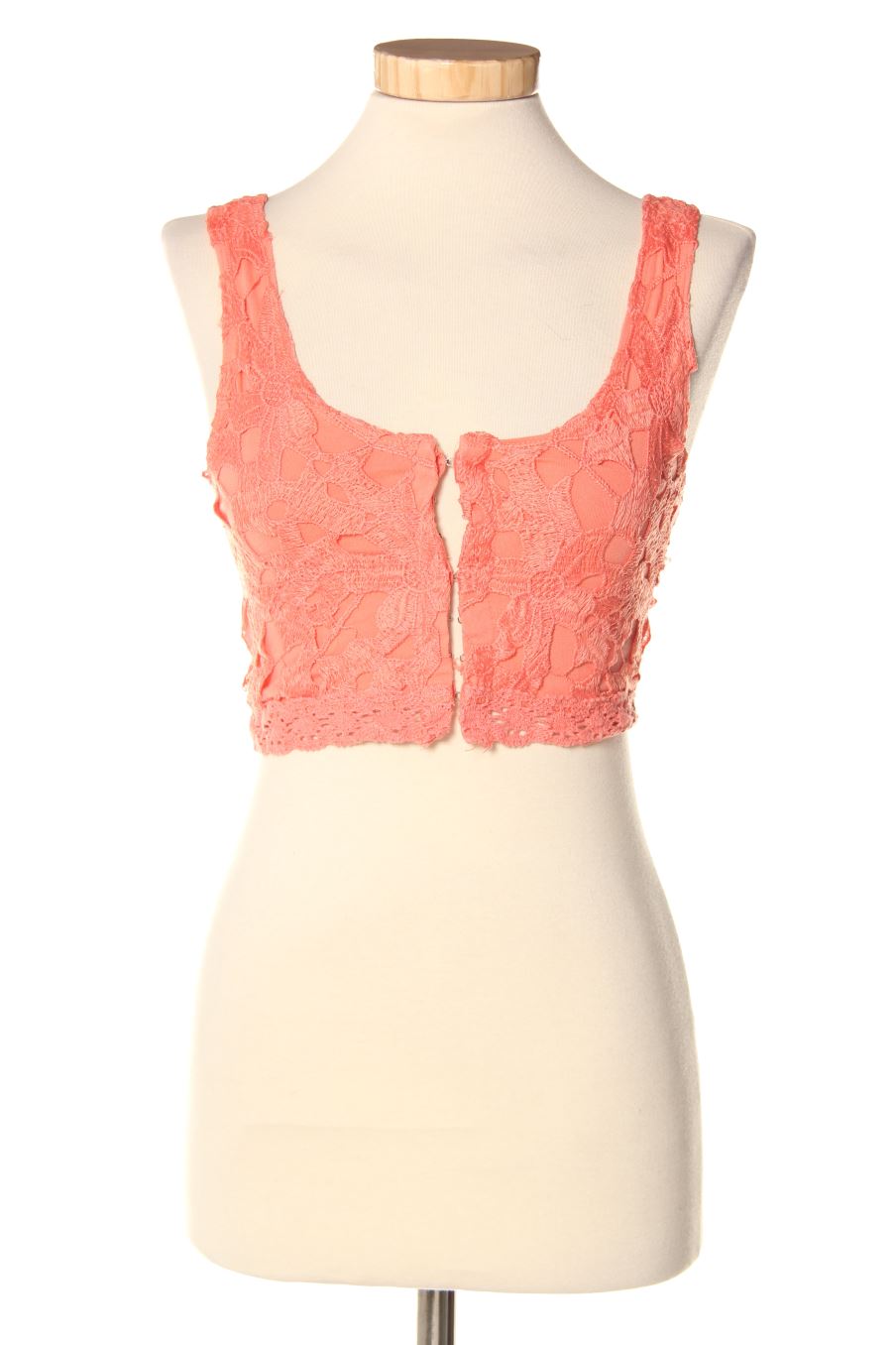 Aufwändiges Top von Hollister Größe XS, Farbe Koralle, für