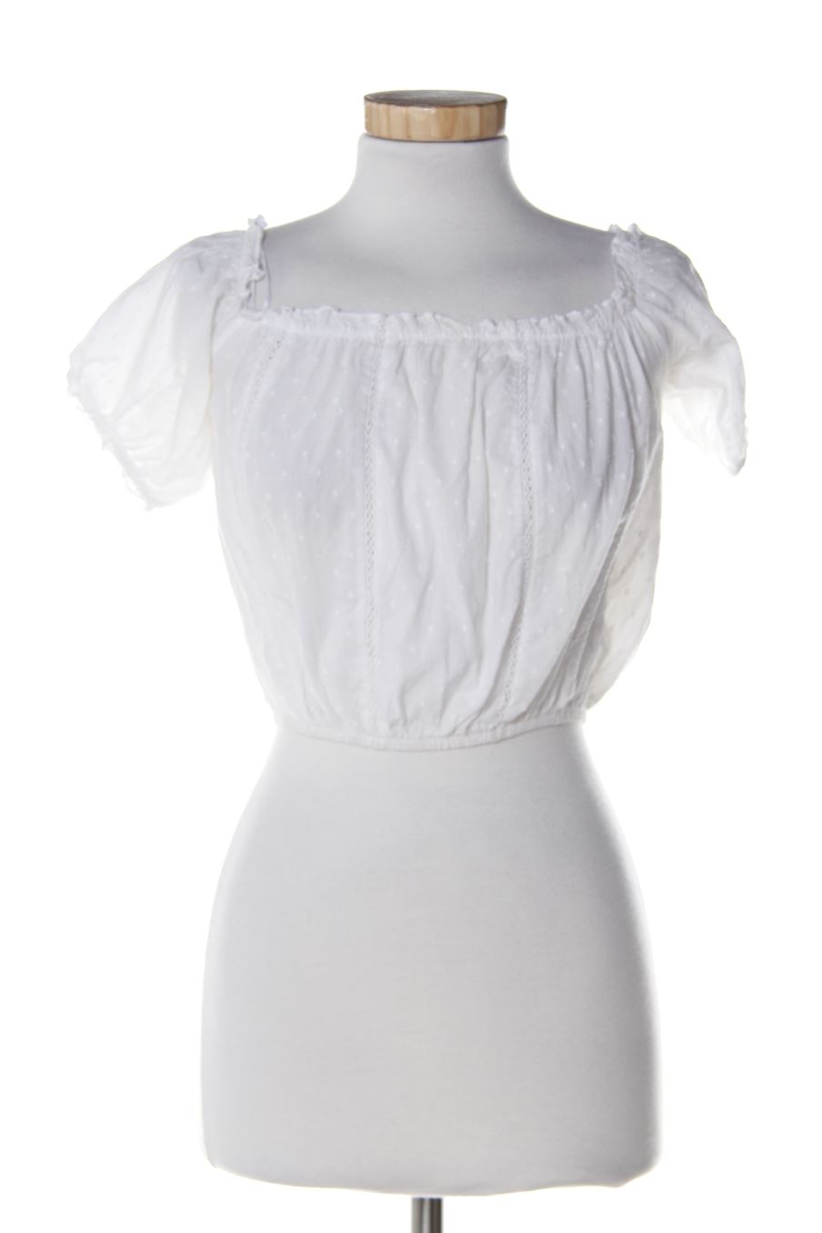 Blusa de manga corta de Bershka de la talla XS, de color beige