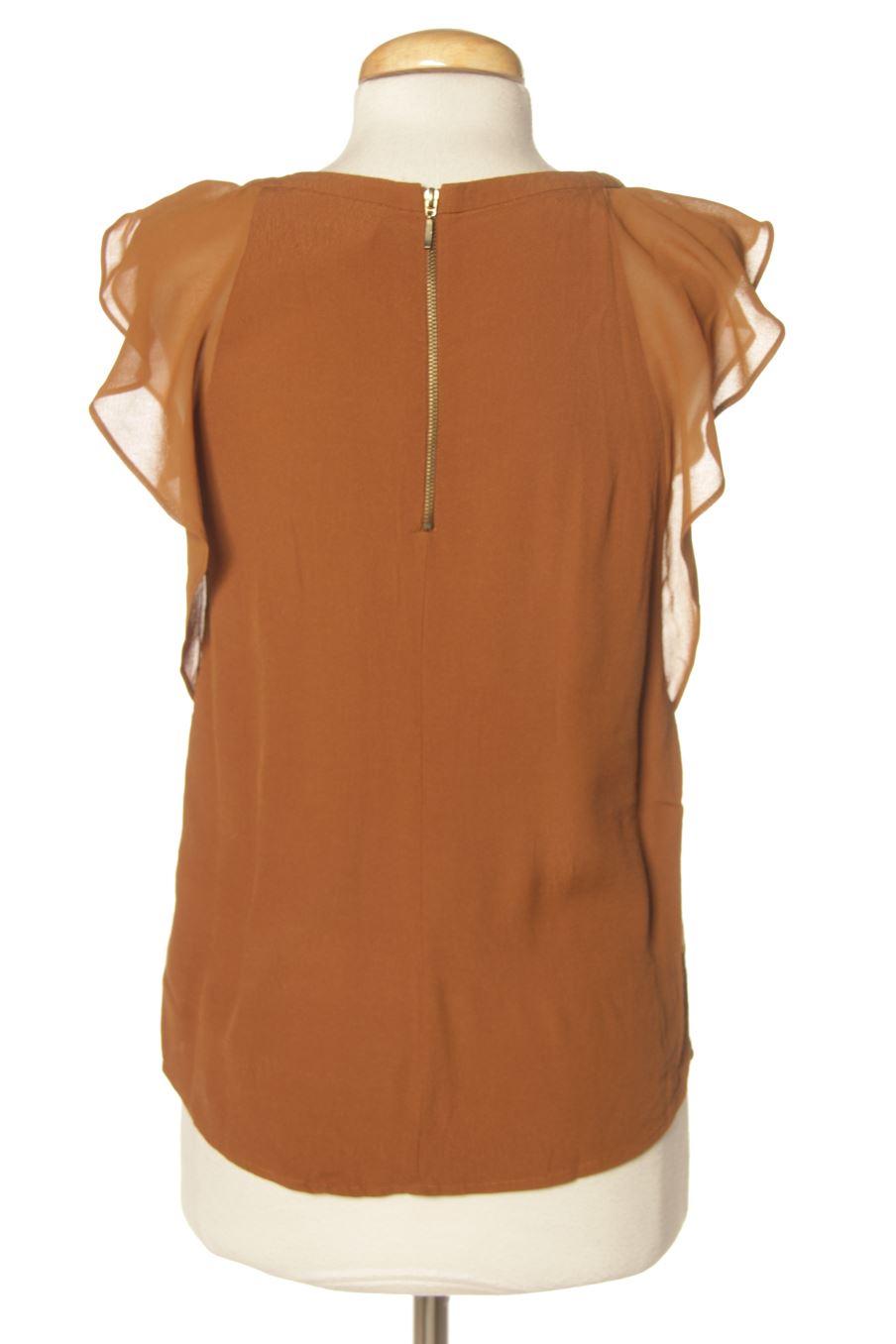 Blusa de manga corta de Stradivarius de la talla S, de color marrón