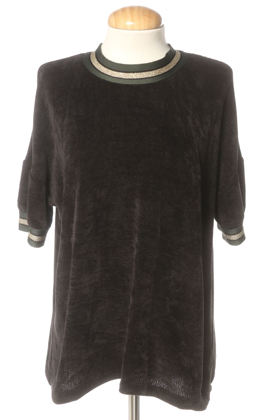Blusa a maniche corte de vilagallo de la talla Unica, de color nero