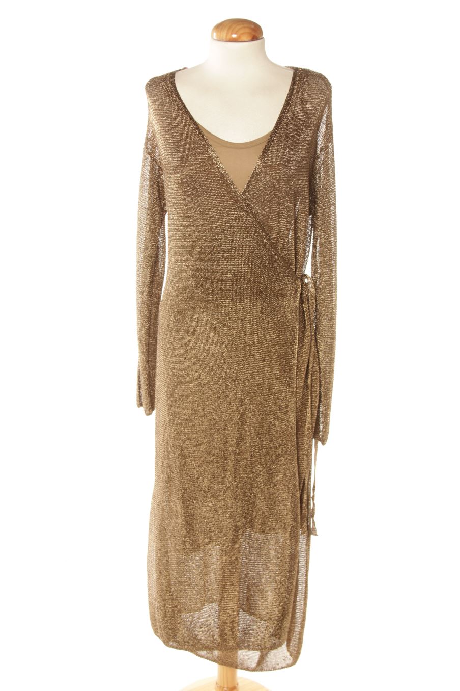 Vestido elegante de Zara de la talla S, de color dorado