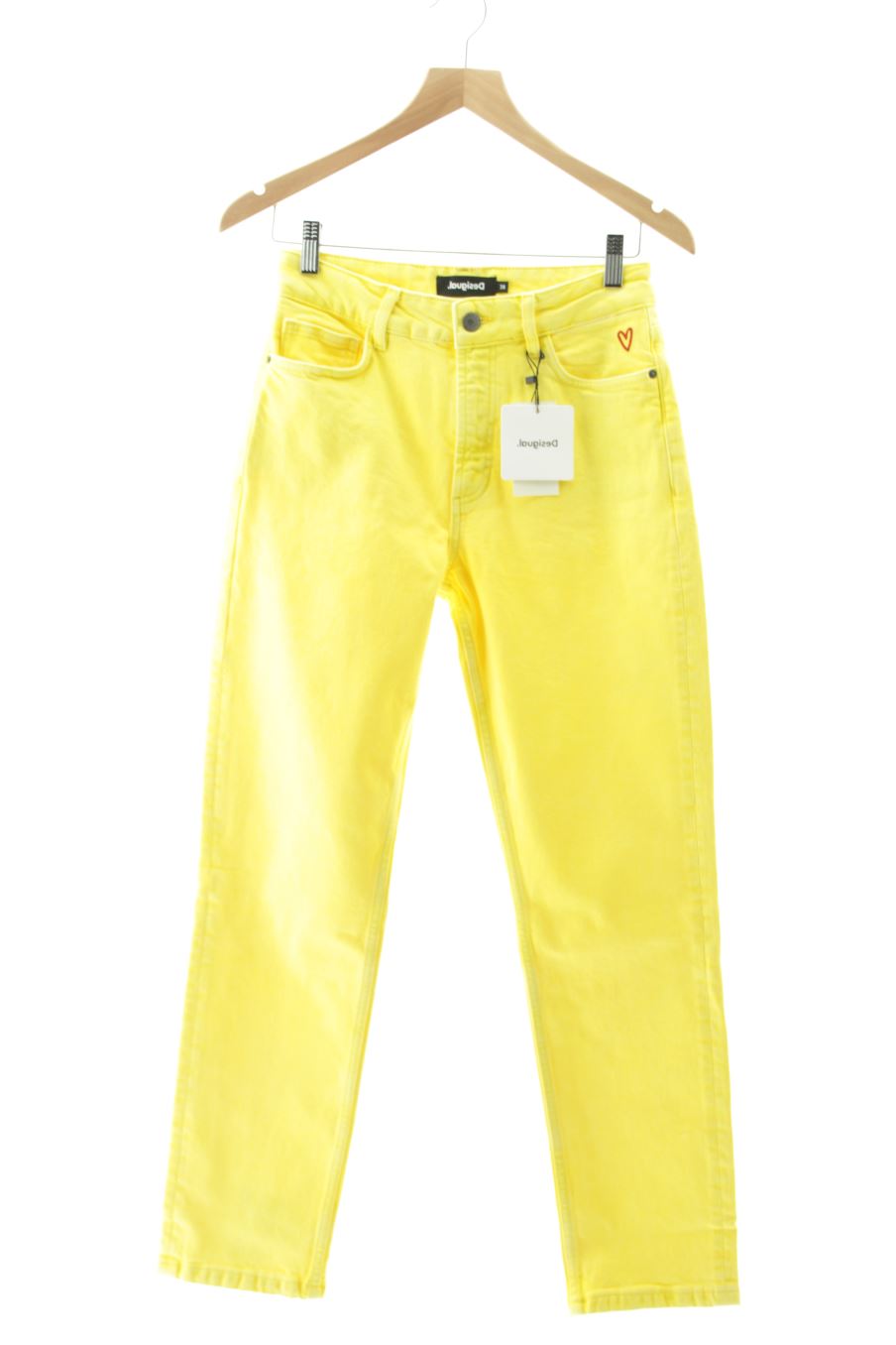 Jeans Desigual de la taille 38, de couleur jaune de denim