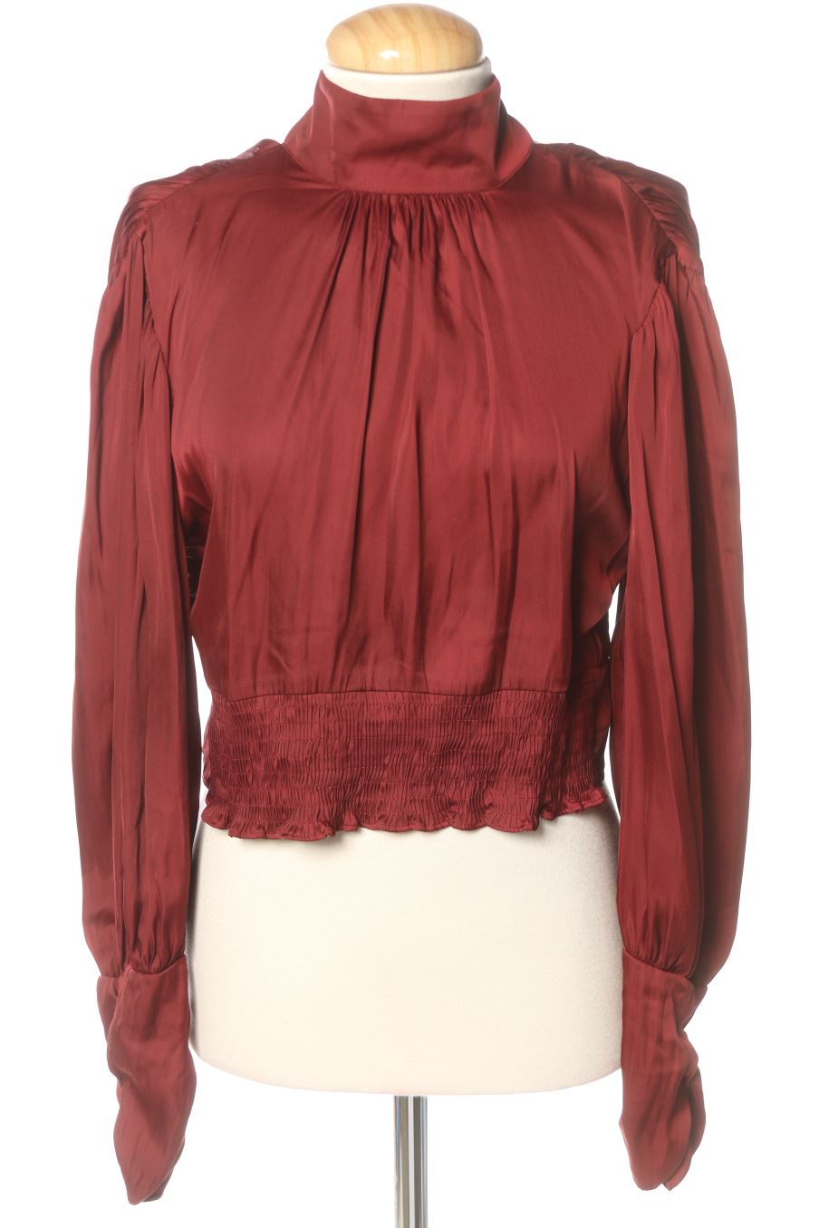 Blusa de manga larga de Zara de la talla S, de color burdeos