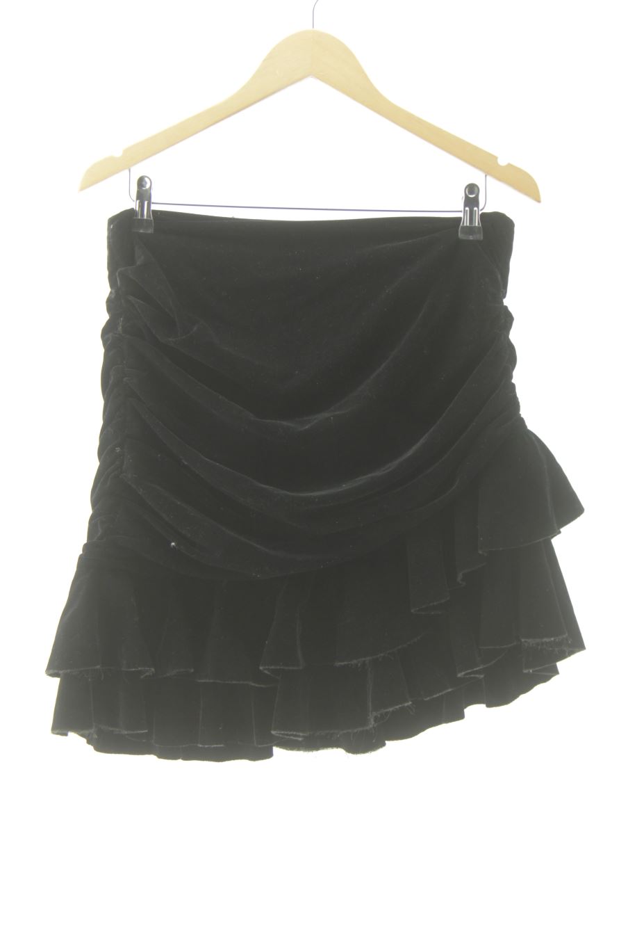 Falda de Zara de la talla L, de color negro de terciopelo