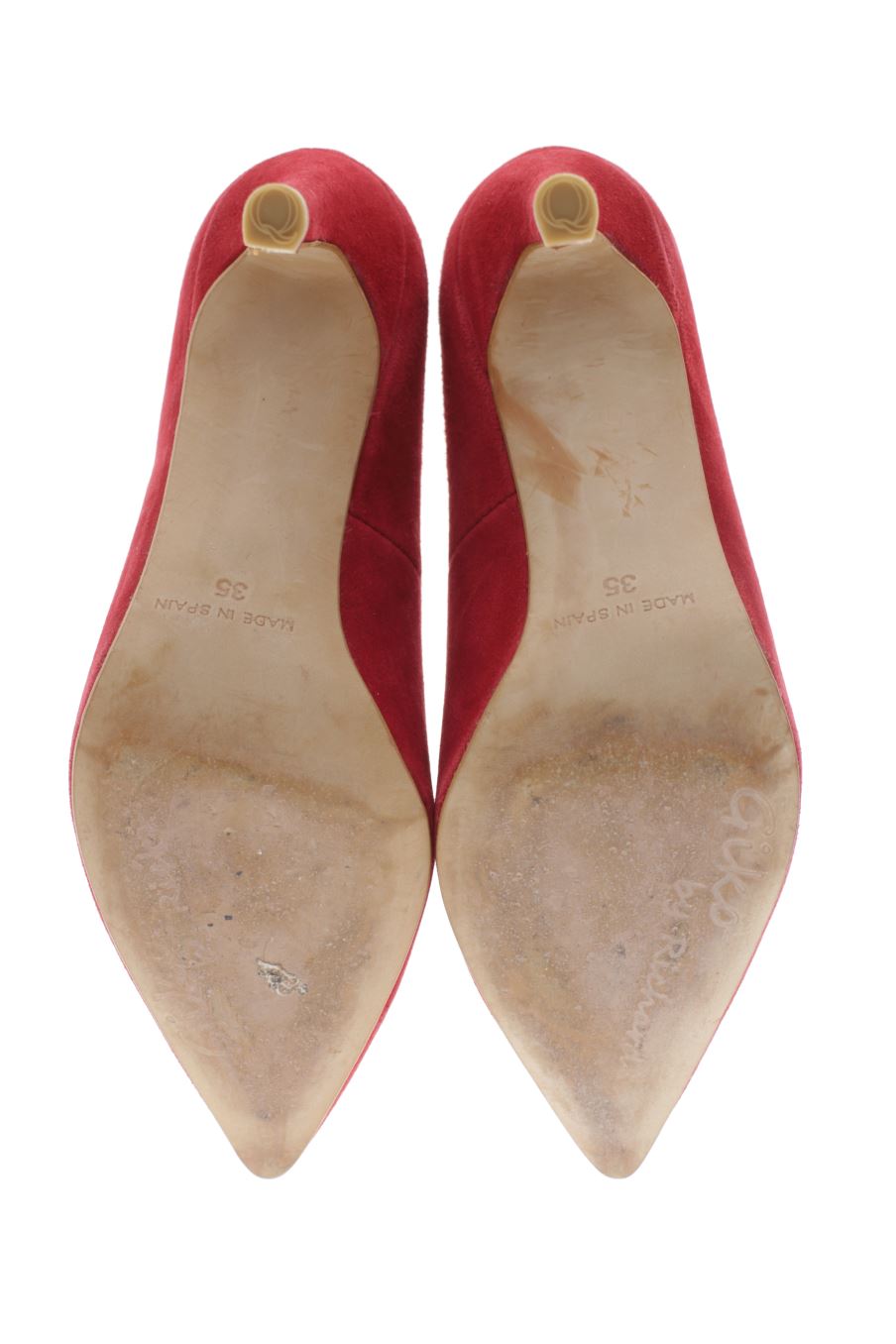 Zapatos de tacon de VICKY de la talla 35, de color rojo de
