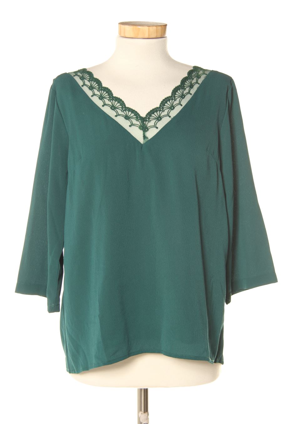 Blouse à manches longues EMMA ELLA PARIS de la taille L, de couleur vert