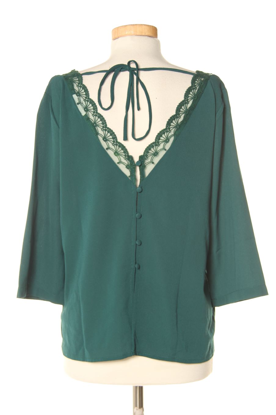 Blouse à manches longues EMMA ELLA PARIS de la taille L, de couleur vert