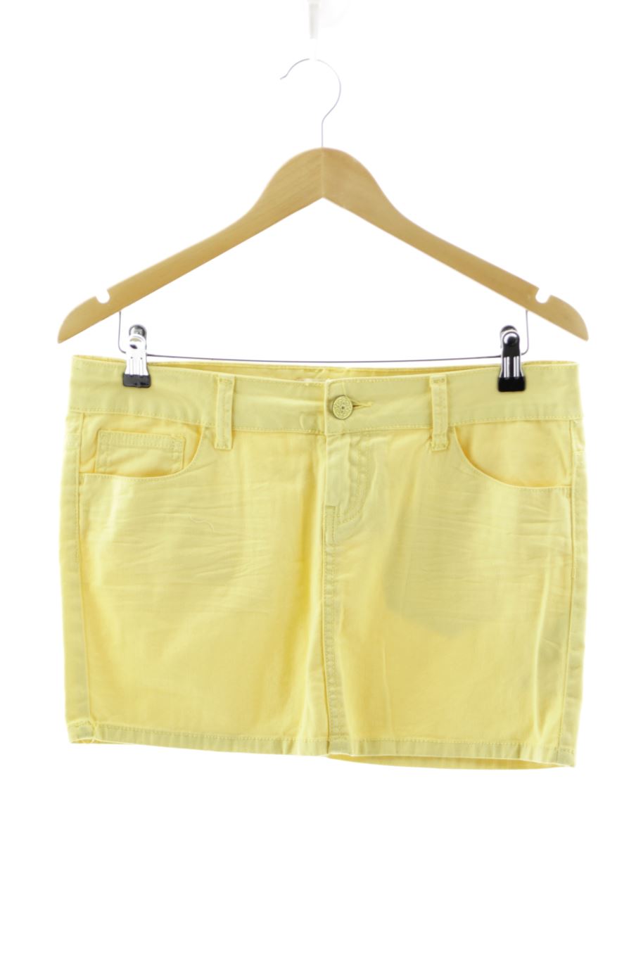 Jupe Stradivarius de la taille 38, de couleur jaune de denim