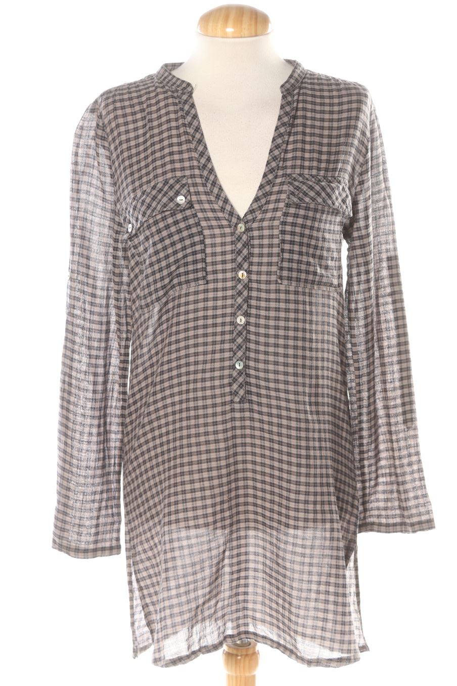 Blusa a maniche lunghe de Zara de la talla S, de color quadri