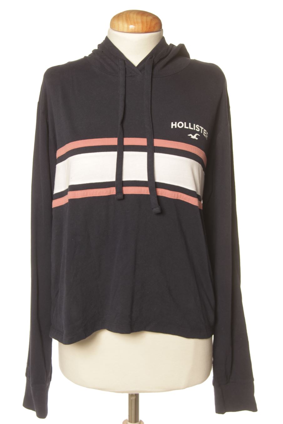 Langärmeliges T-Shirt von Hollister Größe S, Farbe Marineblau, für