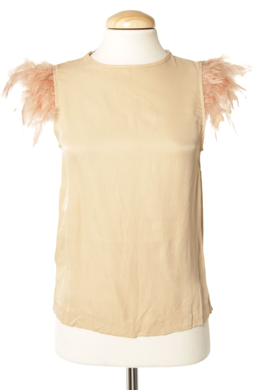 Blusa de manga corta de PERCENTIL de la talla S, de color beige