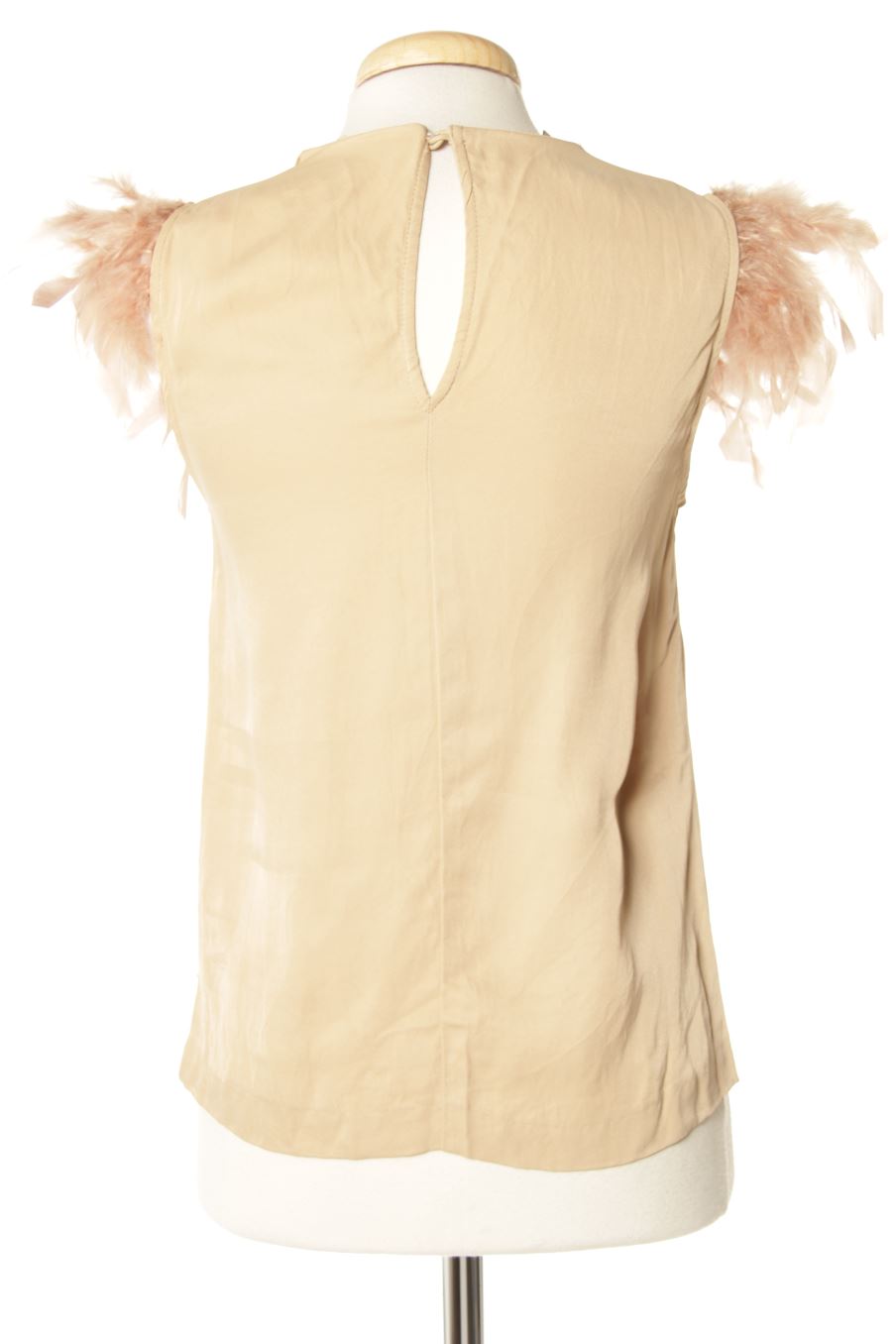 Blusa de manga corta de PERCENTIL de la talla S, de color beige
