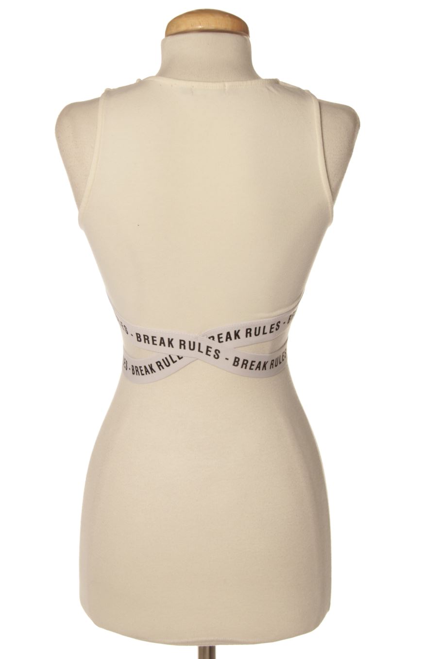 Top deportivo de Bershka de la talla XS, de color blanco