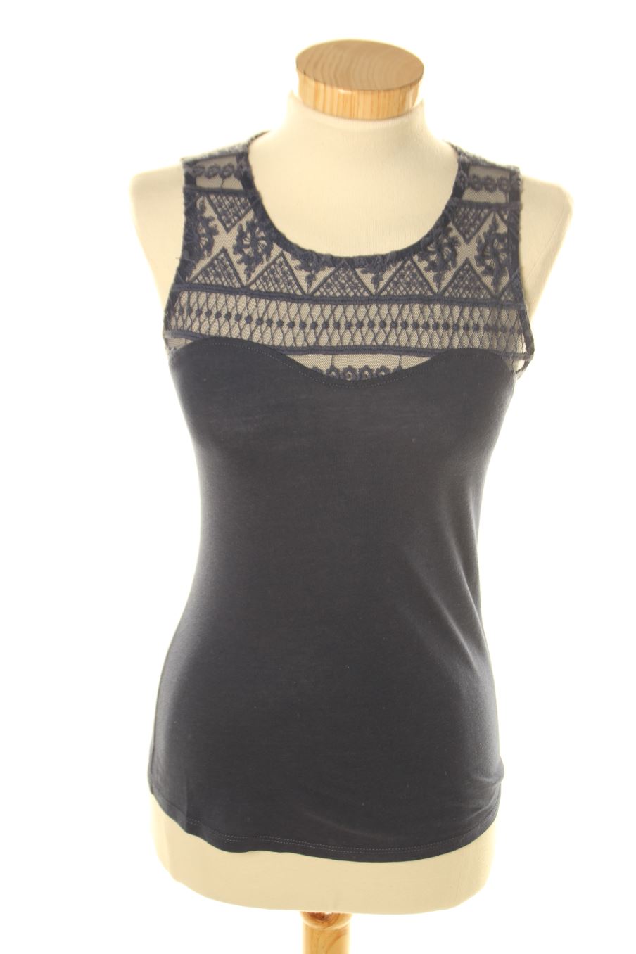 Top de Bershka de la talla S, de color azul marino