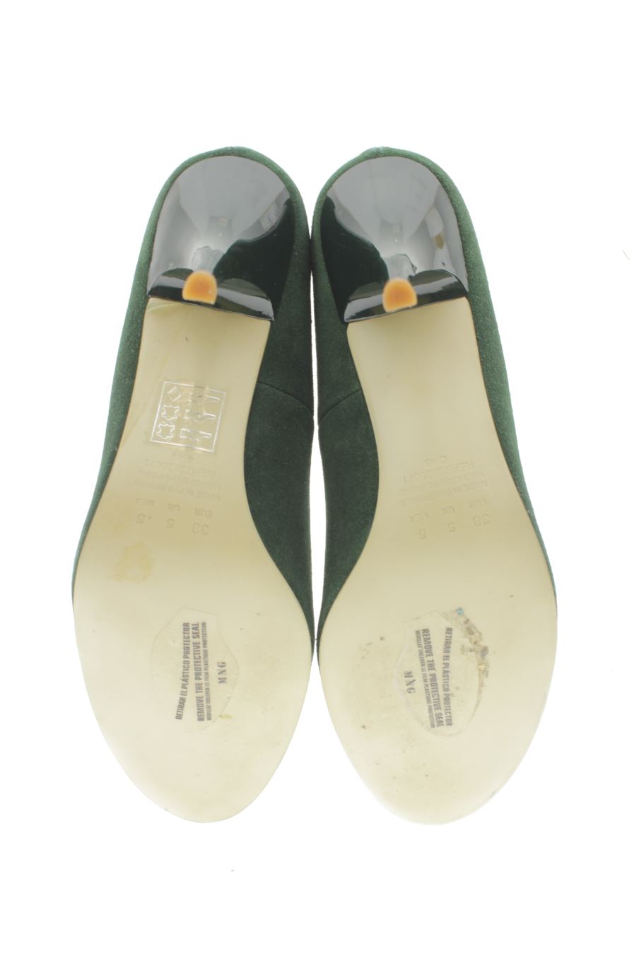 Zapatos de tacon de Mango de la talla 38, de color verde de