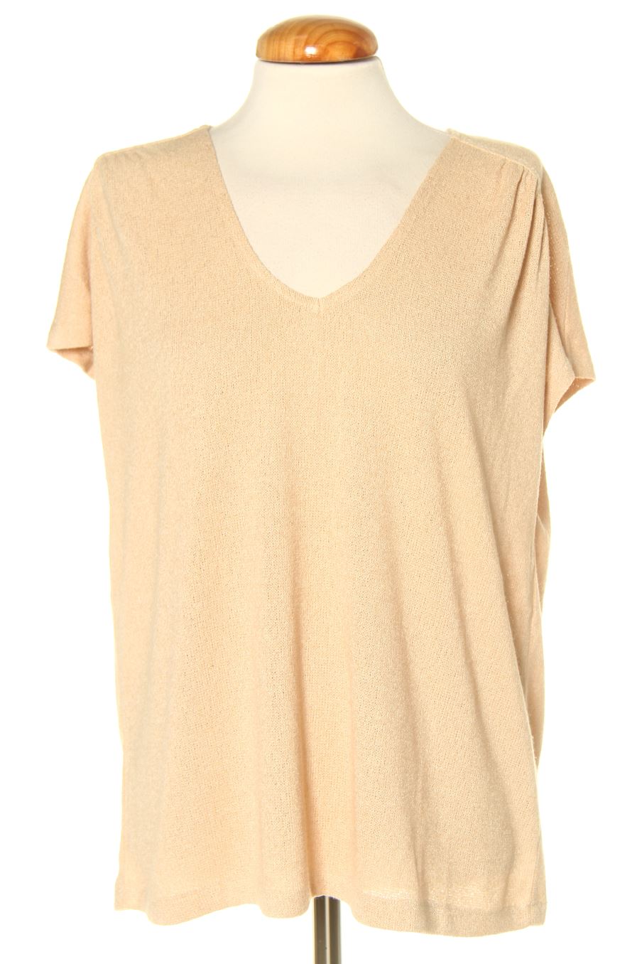 Blouse à manches courtes Cortefiel de la taille L, de couleur beige