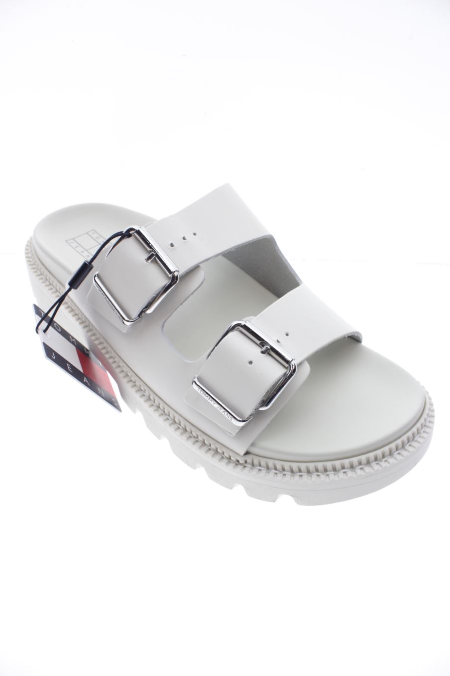 Sandales plates de Tommy Hilfiger de la taille 40, de couleur blanc de