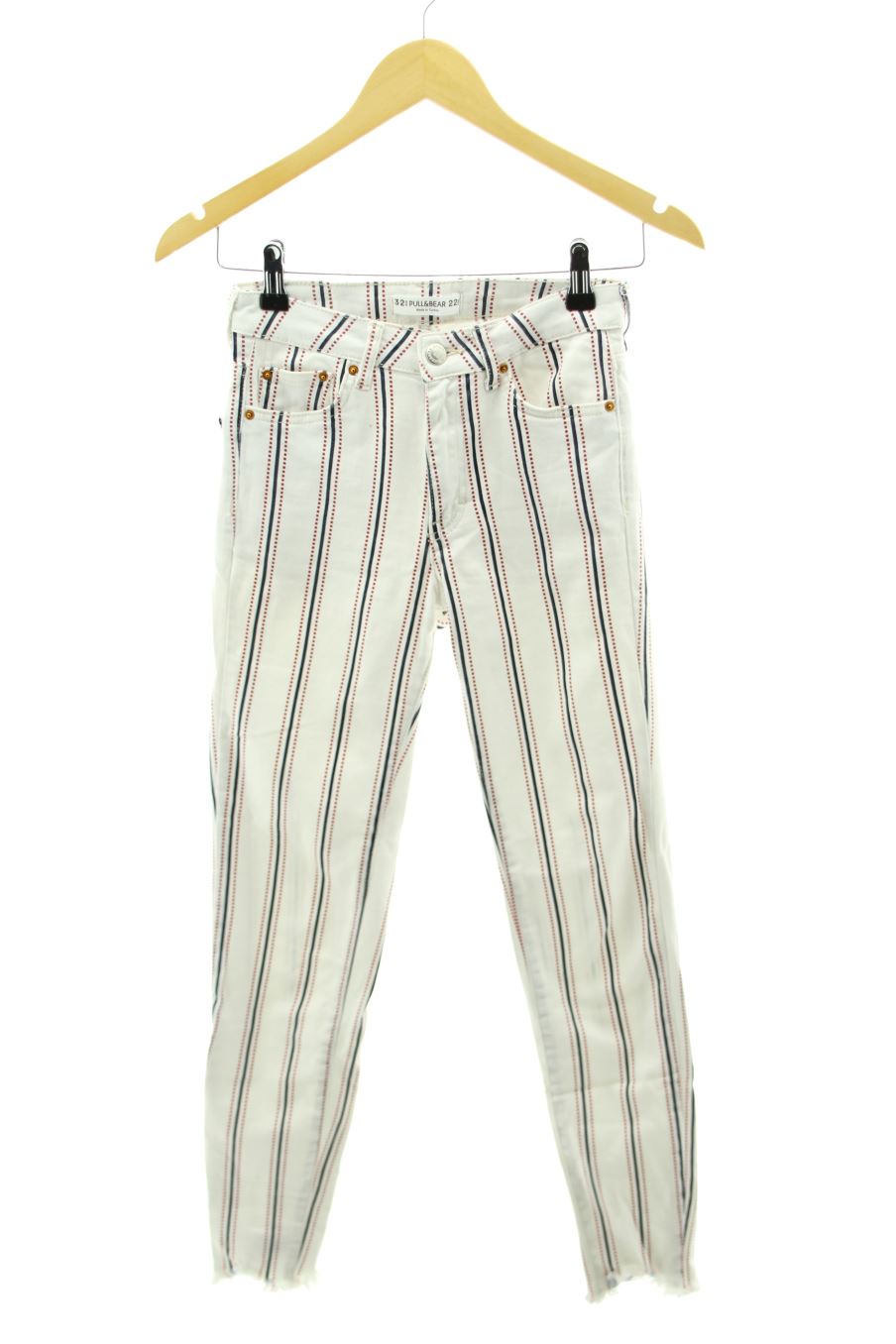 Jeans Pull & Bear de la taille 32, de couleur rayures de denim