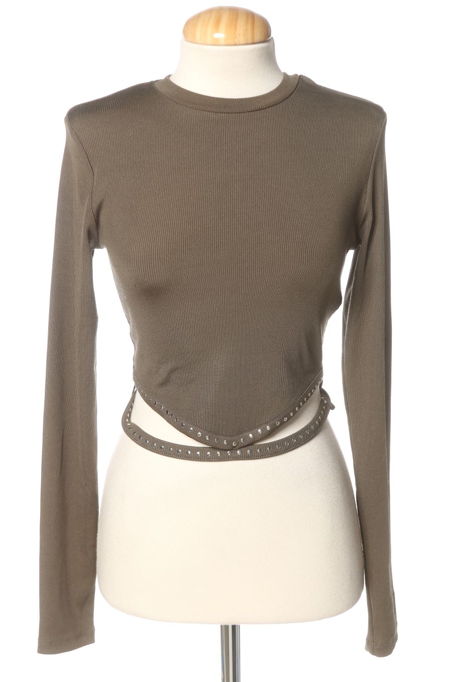 Blouse à manches longues Bershka de la taille S, de couleur vert