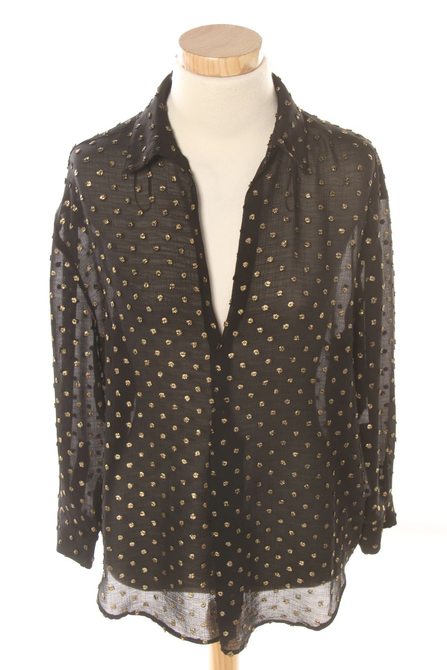 Blouse à manches longues Zara de la taille S, de couleur noir