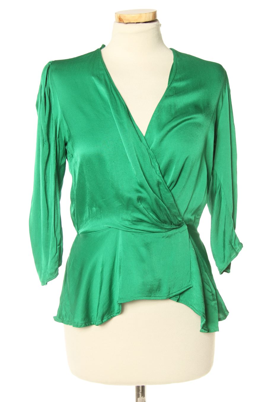 Blusa de manga larga de Zara de la talla XS, de color verde