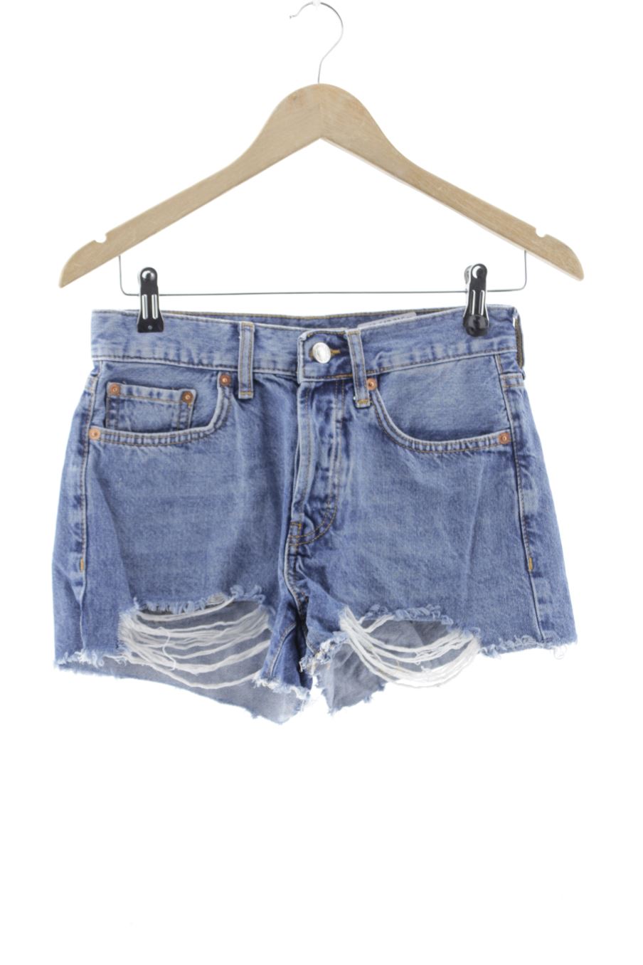 Kurze Hose von Mango Größe 34, Farbe Blau, aus Jeanskleidung für