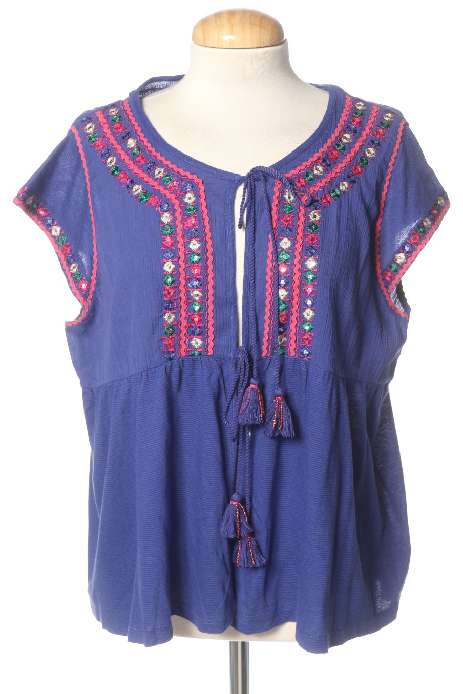 Blouse à manches courtes Tintoretto de la taille S, de couleur bleu