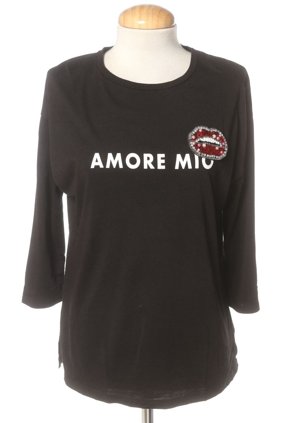T-shirt à manches longues Stradivarius de la taille S, de couleur noir
