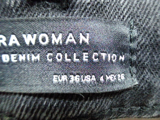 Vaqueros de Zara de la talla 36, de color negro de ropa vaquera