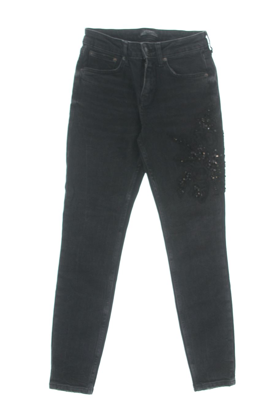 Vaqueros de Zara de la talla 36, de color negro de ropa vaquera