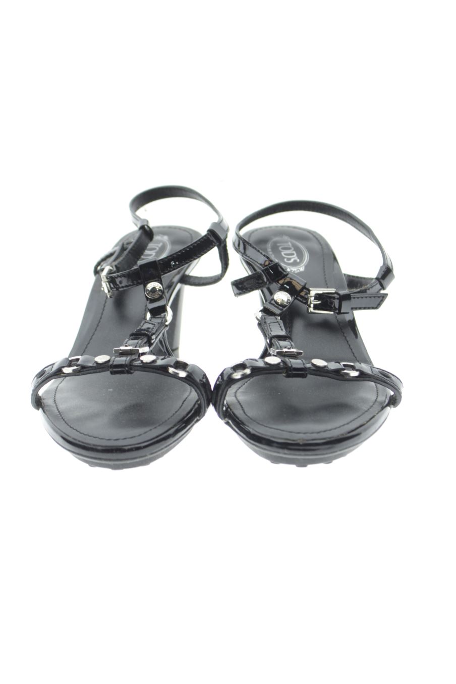 Sandalias tacon de TODS de la talla 35, de color negro de