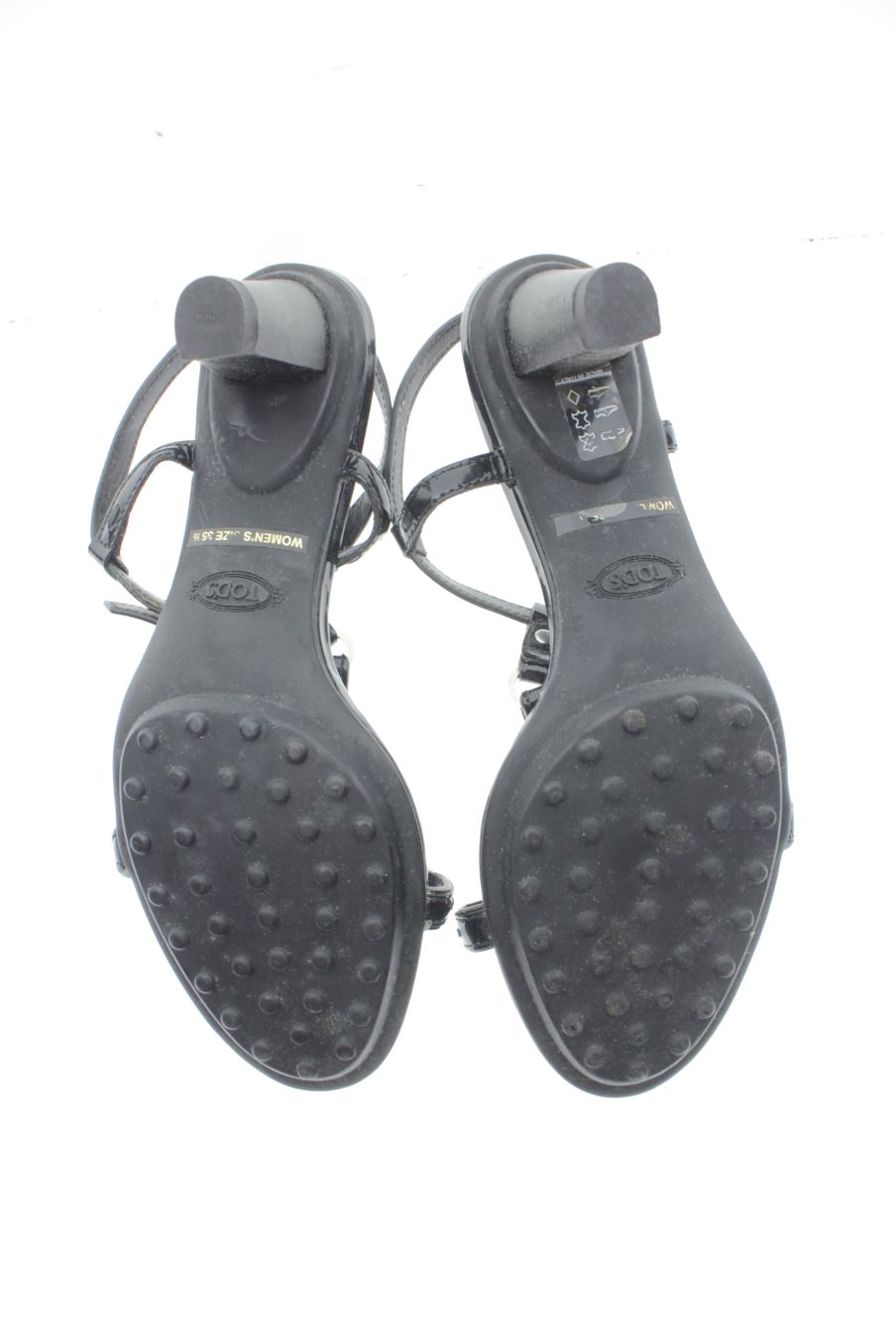 Sandalias tacon de TODS de la talla 35, de color negro de