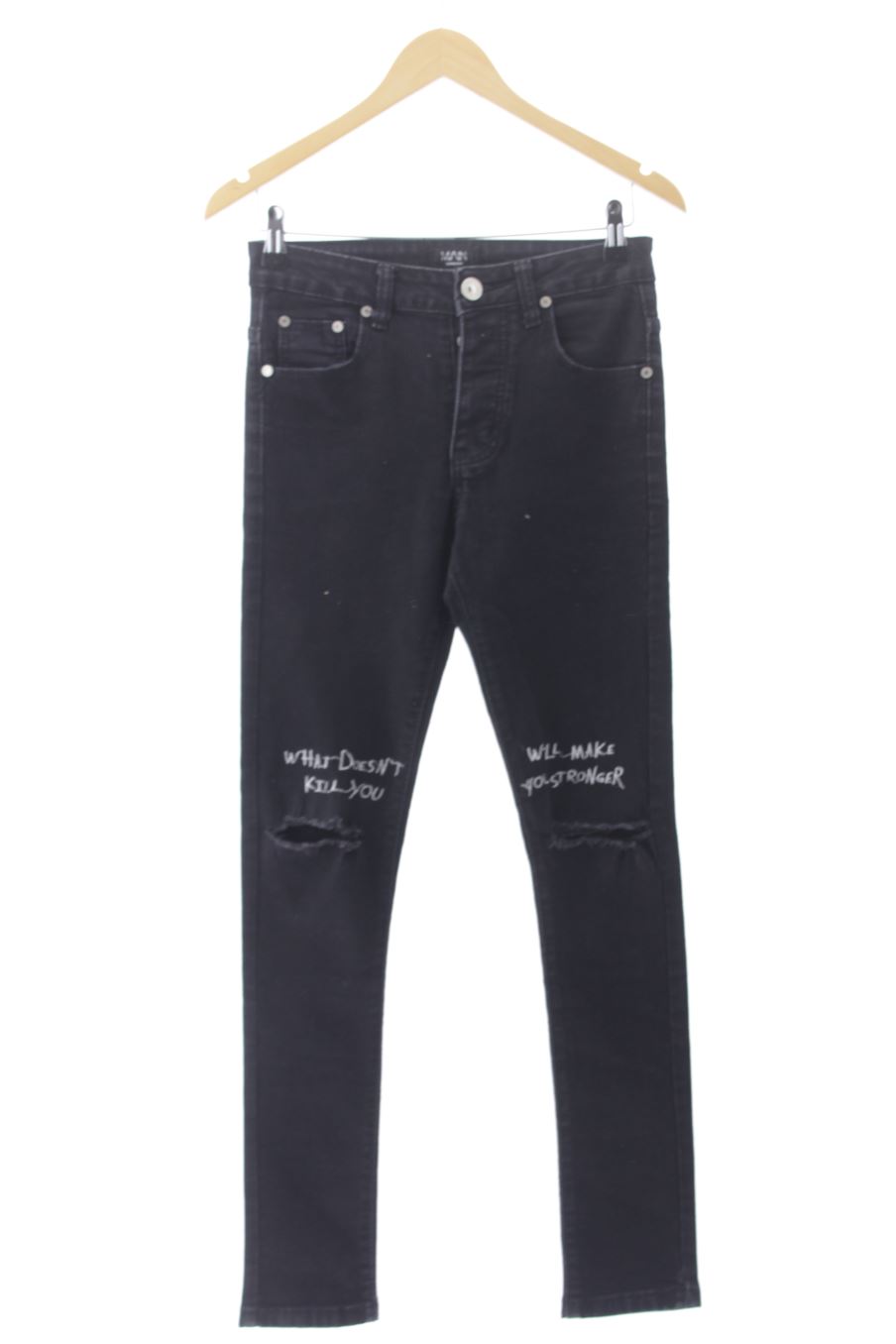 Jeans Boohoo de la taille 38, de couleur noir de denim