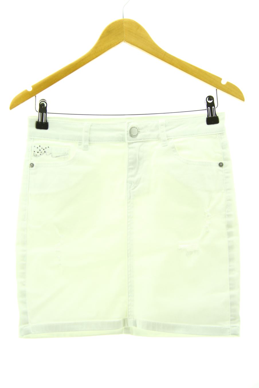 Jupe Morgan de toi de la taille 34, de couleur blanc de denim