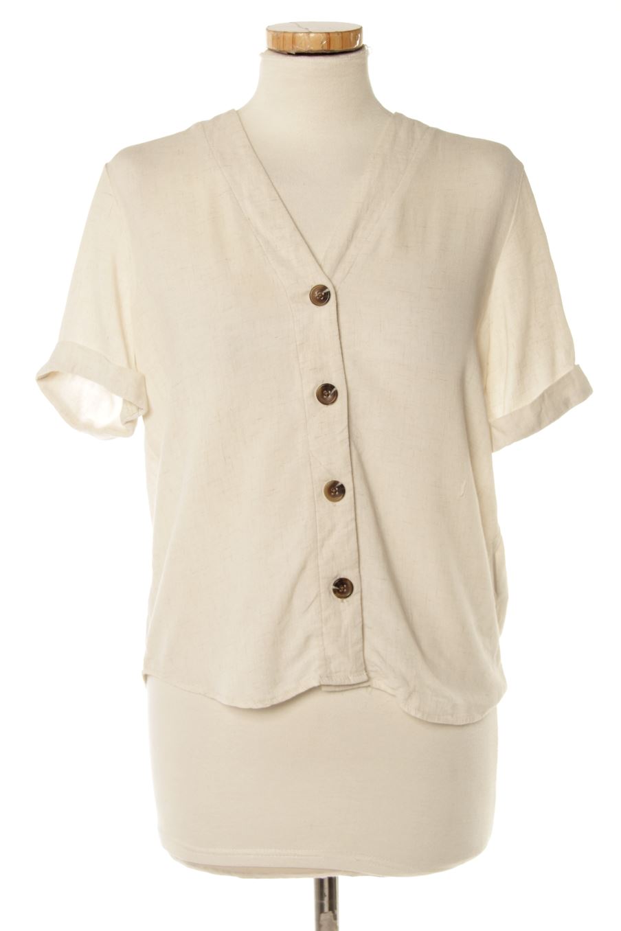 Blouse à manches courtes Pimkie de la taille S, de couleur beige