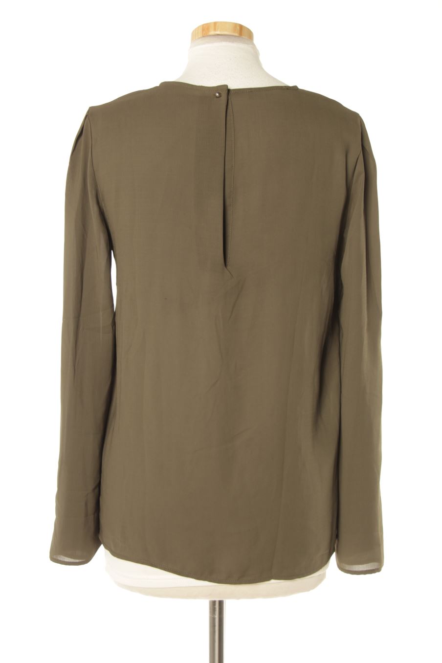 Blouse à manches longues Mango de la taille XS, de couleur vert