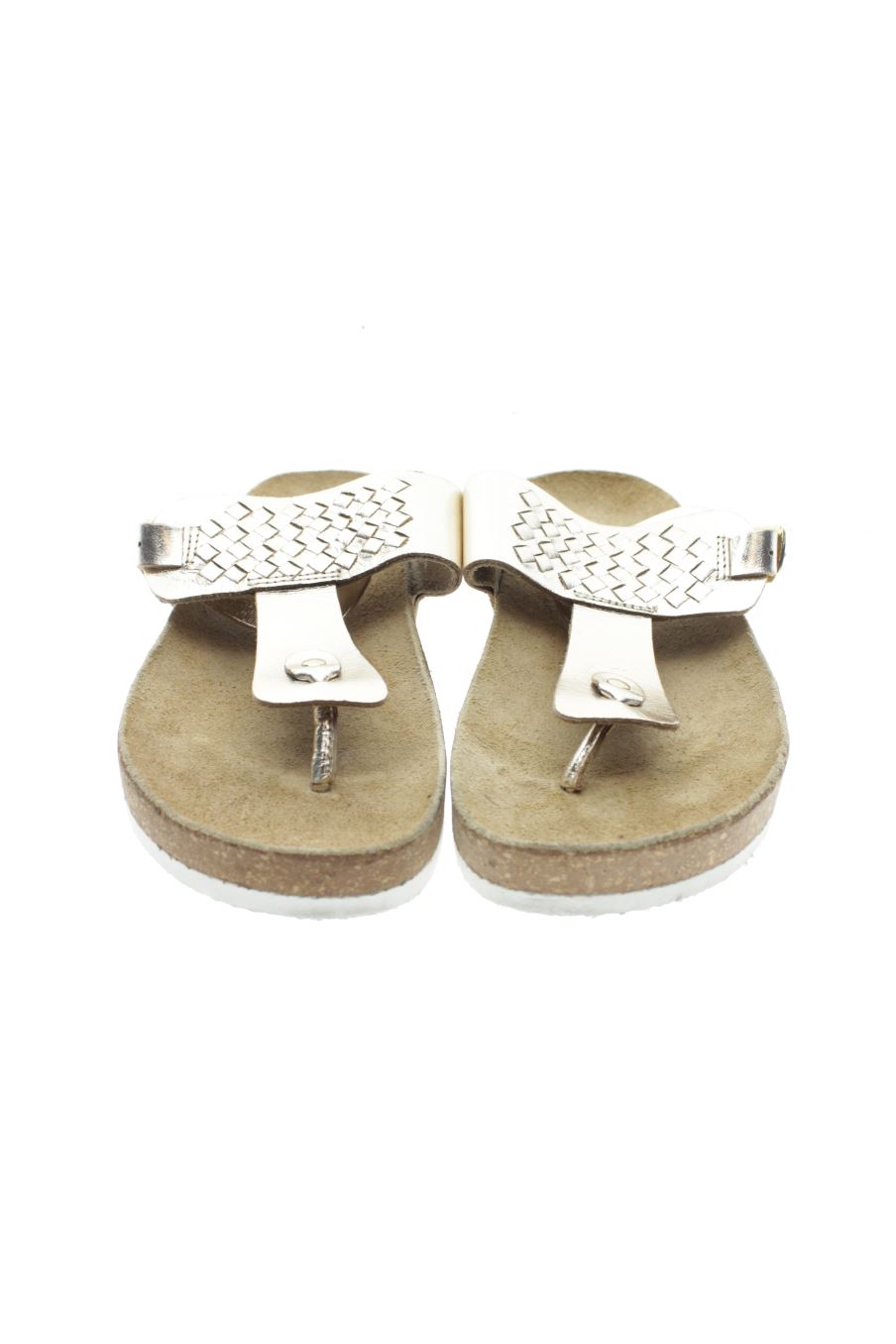 Sandalias planas de Castaluna de la talla 38, de color dorado de