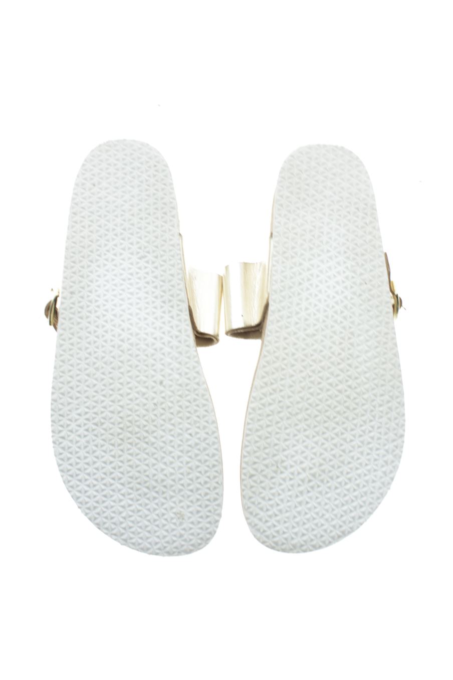 Sandalias planas de Castaluna de la talla 38, de color dorado de