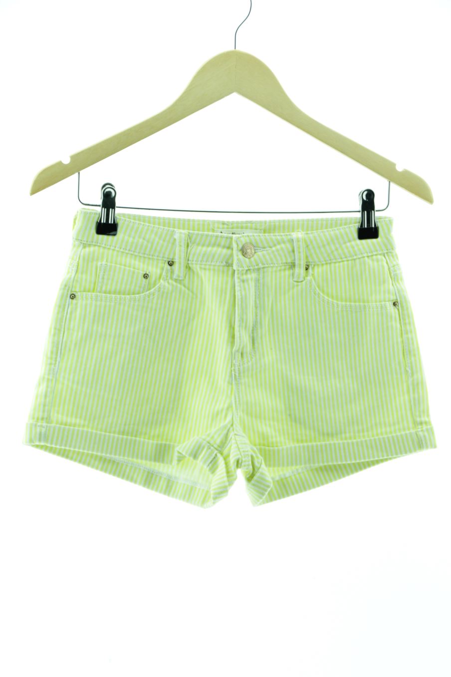 Pantalón corto de Stradivarius de la talla 34, de color rayas de ropa vaquera