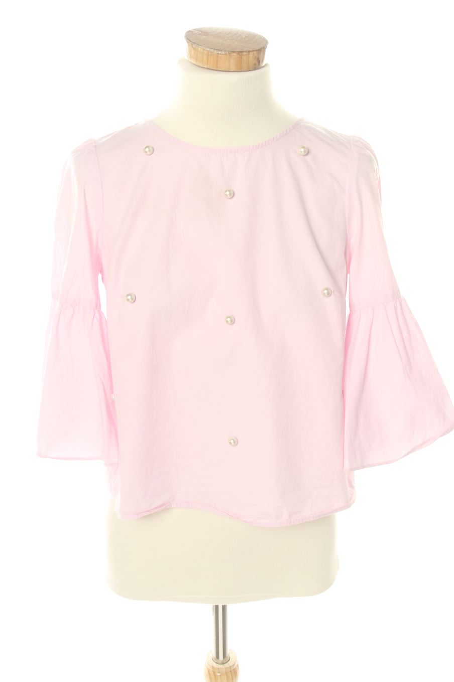 Blusa de manga corta de Zara de la talla XS, de color rosa