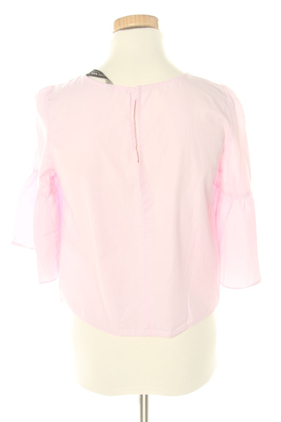 Blusa de manga corta de Zara de la talla XS, de color rosa