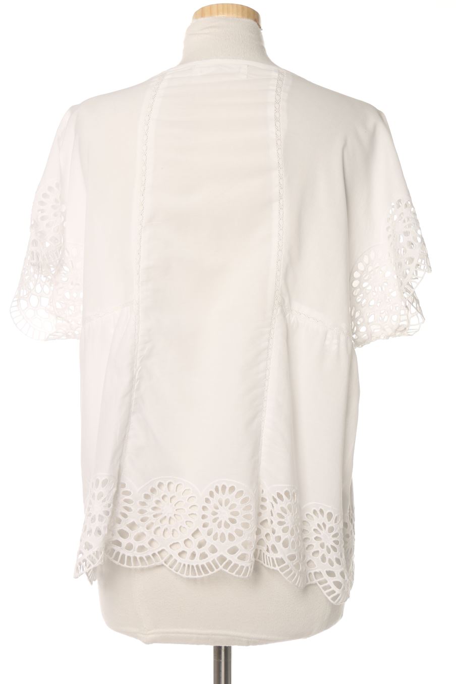 Blouse à manches courtes Promod de la taille M, de couleur blanc