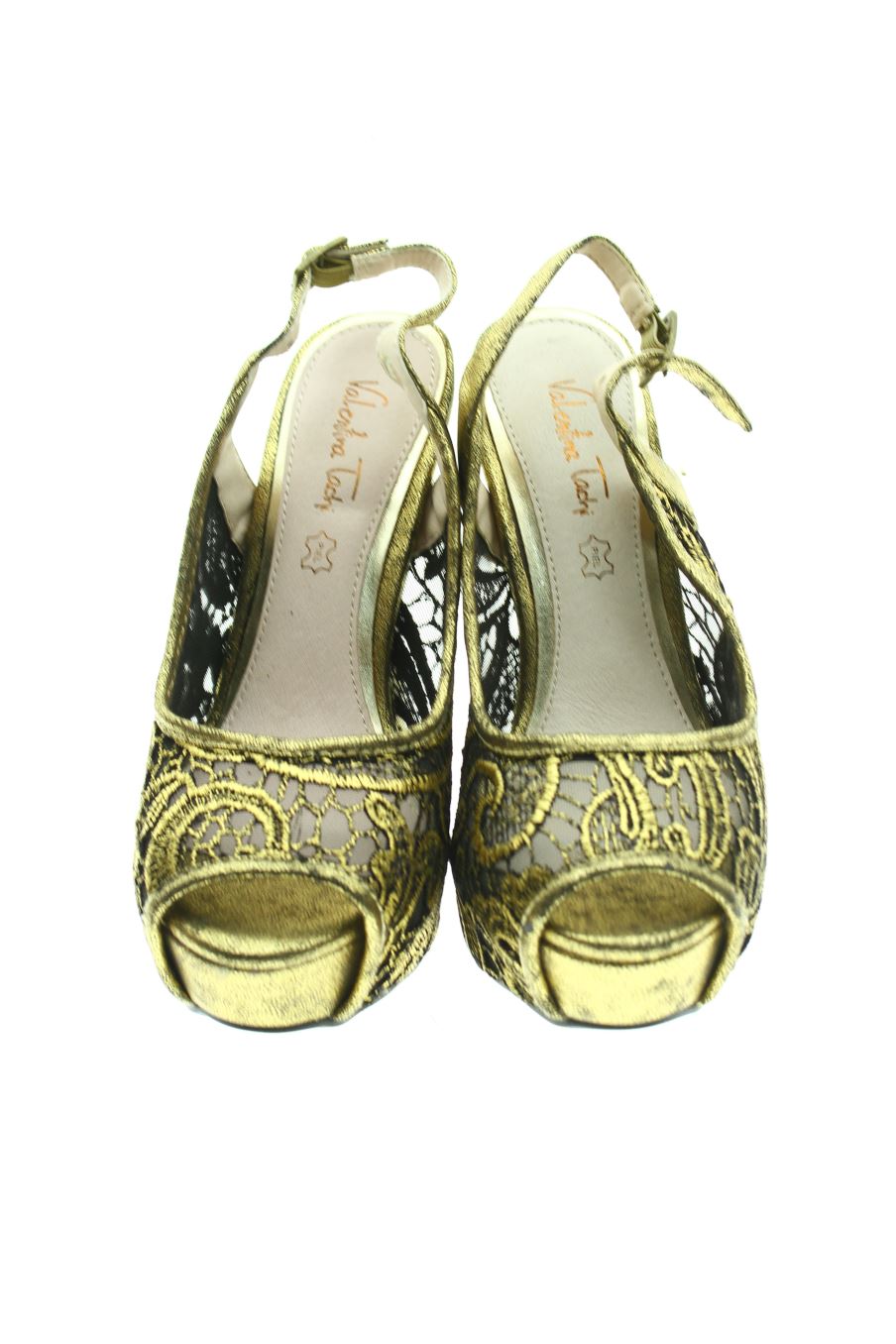 Sandalias tacon de ValentinaTachi de la talla 37, de color verde de
